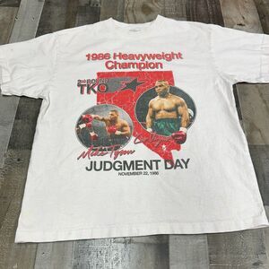 Mike Tyson T-Shirt XL White Heavyweight Champ Judgement Day 1986